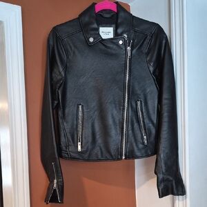 Abercrombie & Fitch Black Leather Moto Jacket